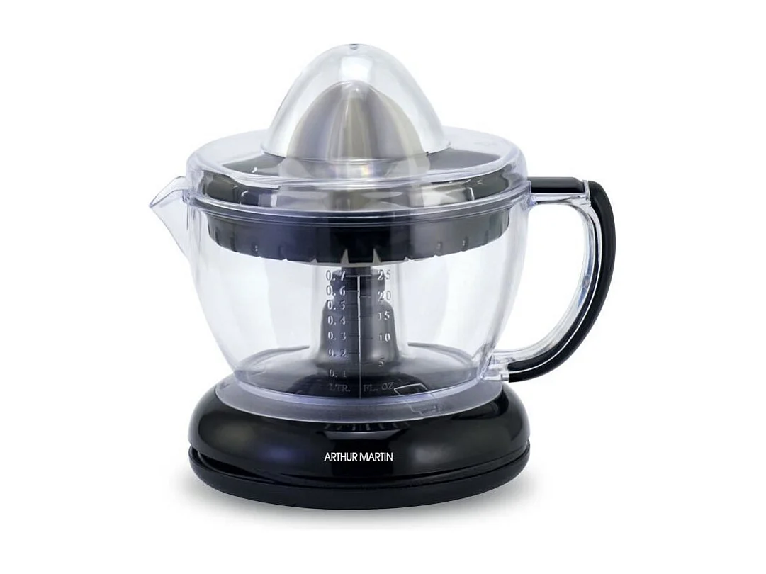Elektrische Zitruspresse Arthur Martin AMPA07 700 ml mit 2 Kegeln und Ausgießer, 40W, spülmaschinengeeignete Teile