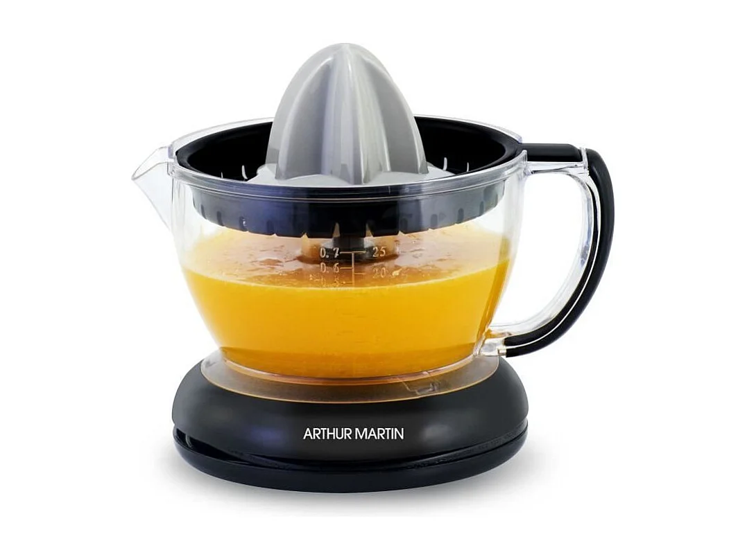 Elektrische Zitruspresse Arthur Martin AMPA07 700 ml mit 2 Kegeln und Ausgießer, 40W, spülmaschinengeeignete Teile