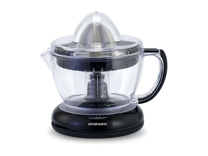 Elektrische Zitruspresse Arthur Martin AMPA07 700 ml mit 2 Kegeln und Ausgießer, 40W, spülmaschinengeeignete Teile