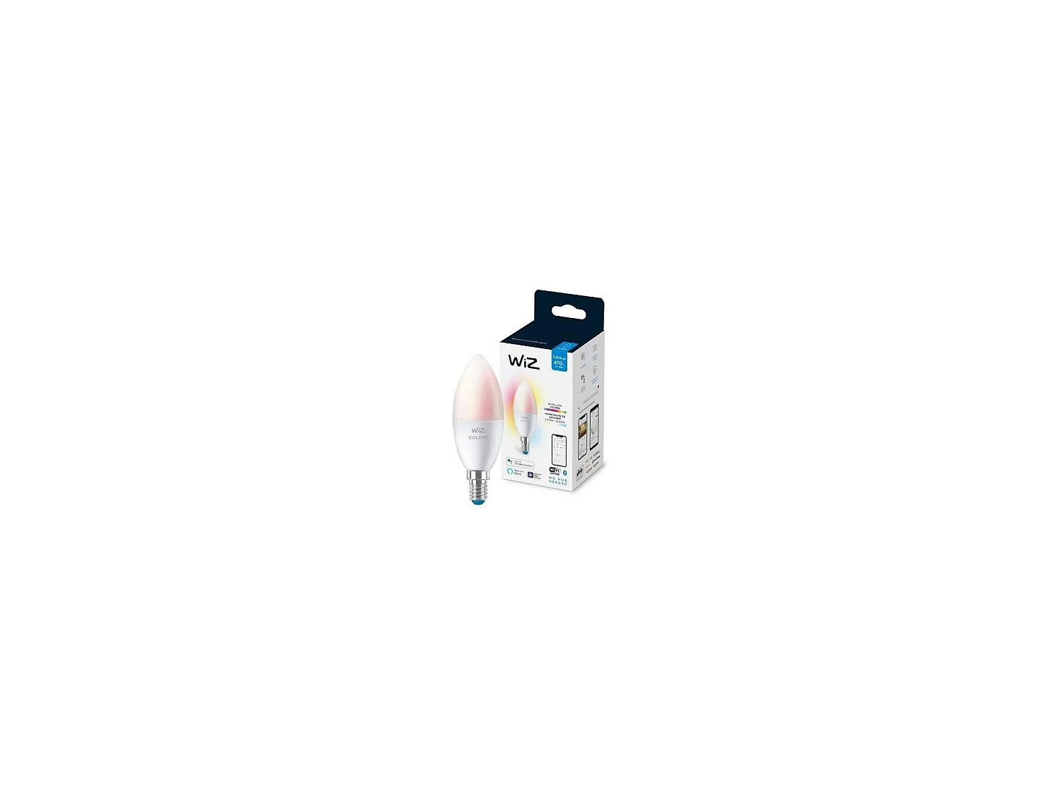 Verbonden WiZ LED-lamp E14 4,9W 470 lm RGBWW dimbaar WiFi Bluetooth compatibel met Alexa Google Siri