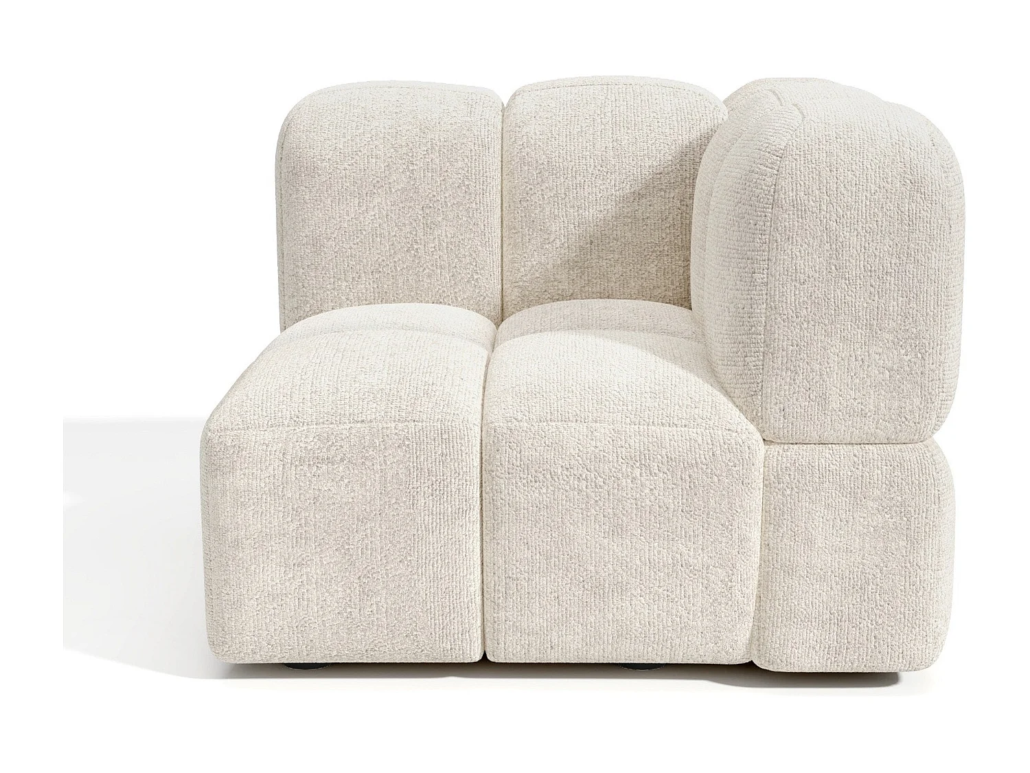 Module d'angle réversible velours texturé crème NUBI