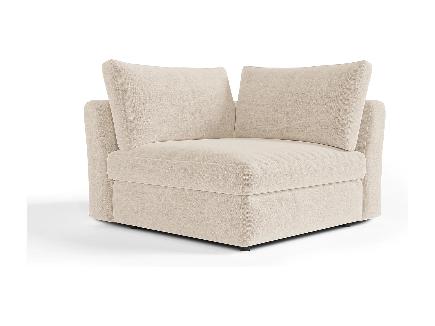 Module d'angle tissu tramé toucher doux beige NEST