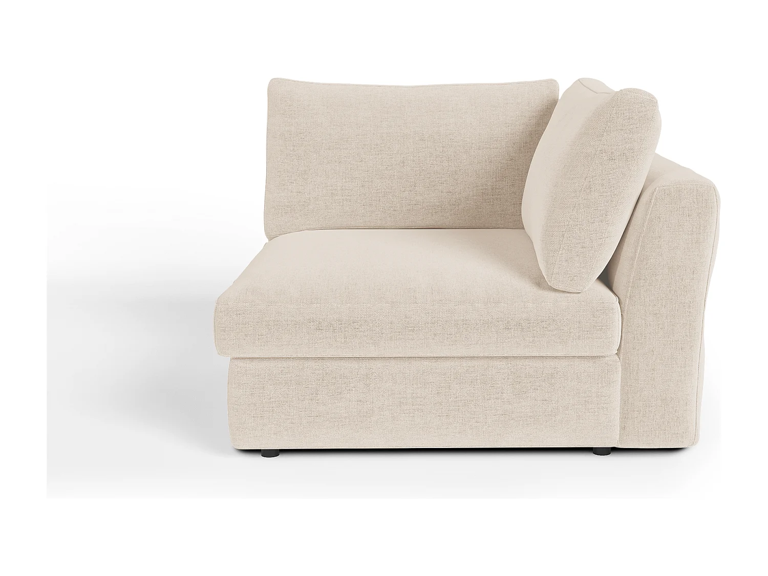 Module d'angle tissu tramé toucher doux beige NEST