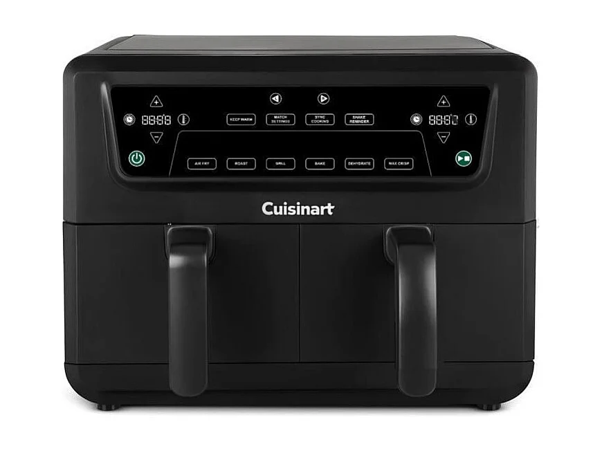 Heißluftfritteuse Cuisinart Airfryer AFD10OBLE 10,4L Doppelbehälter 2400W Schwarz, 7 Modi, Ohne PFAS