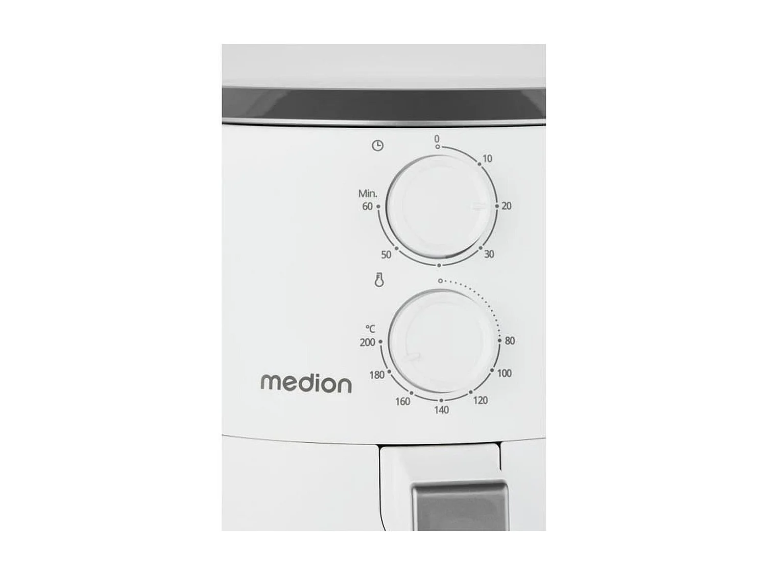 Heißluftfritteuse MEDION MD13020 1500W, 4,7L, 60-Minuten-Timer, Temperatur einstellbar bis 200°C, Weiß
