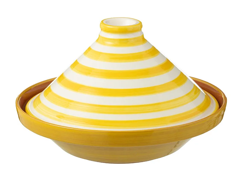 Plat à Tajine en Céramique "Granada Rayure" 28cm Jaune