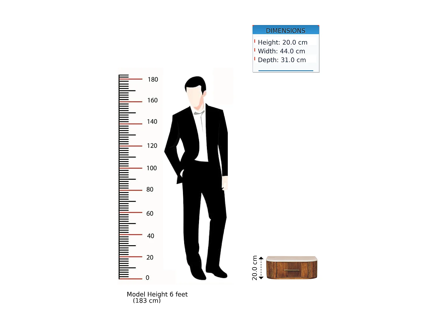 Artisan Furniture Beaumont Wand-Nachttisch