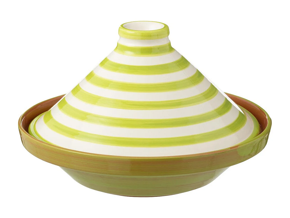 Plat à Tajine en Céramique "Granada Rayure" 28cm Vert