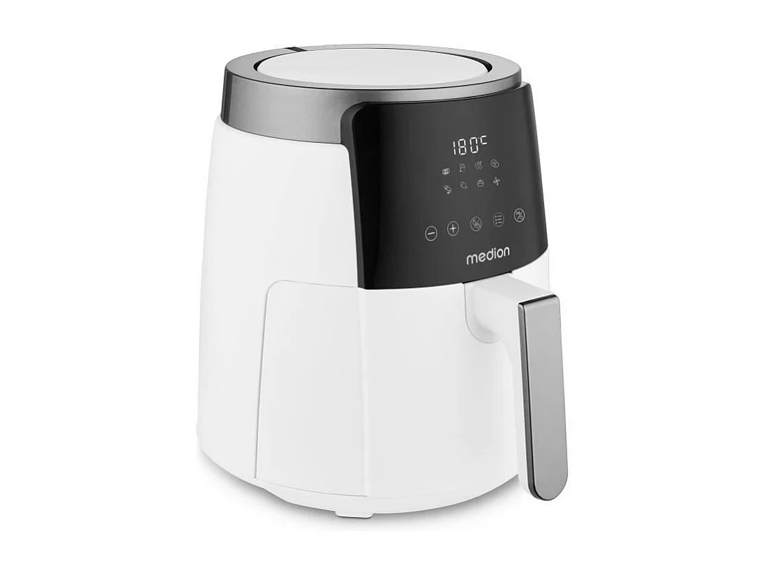 Digitale Heißluftfritteuse MEDION MD13030 1500W - 4,7L, 8 Programme, Timer 60 Min., Temperatur bis 200°C - Weiß
