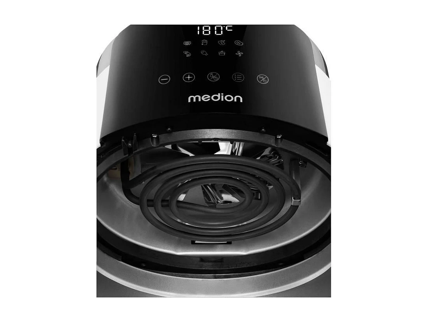 Digitale Heißluftfritteuse MEDION MD13030 1500W - 4,7L, 8 Programme, Timer 60 Min., Temperatur bis 200°C - Weiß