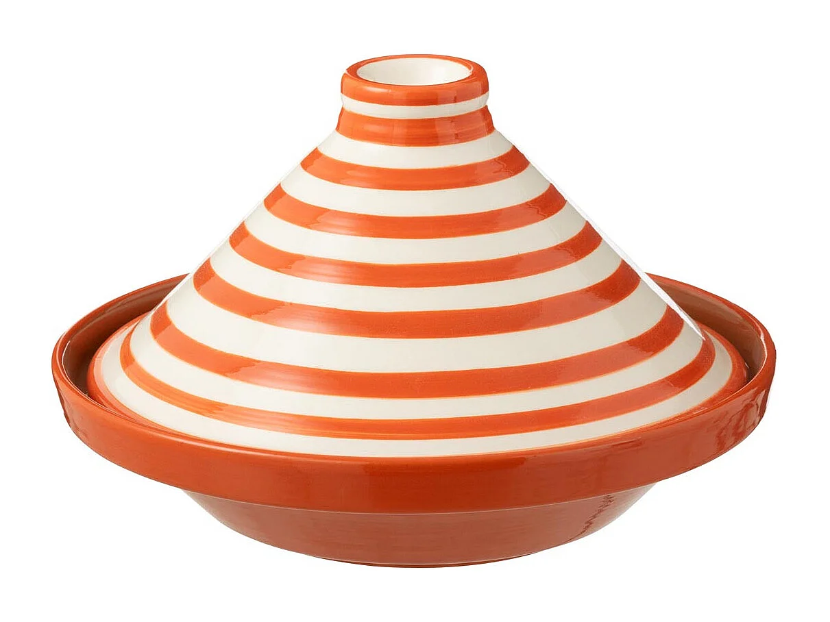 Plat à Tajine en Céramique "Granada Rayure" 28cm Orange