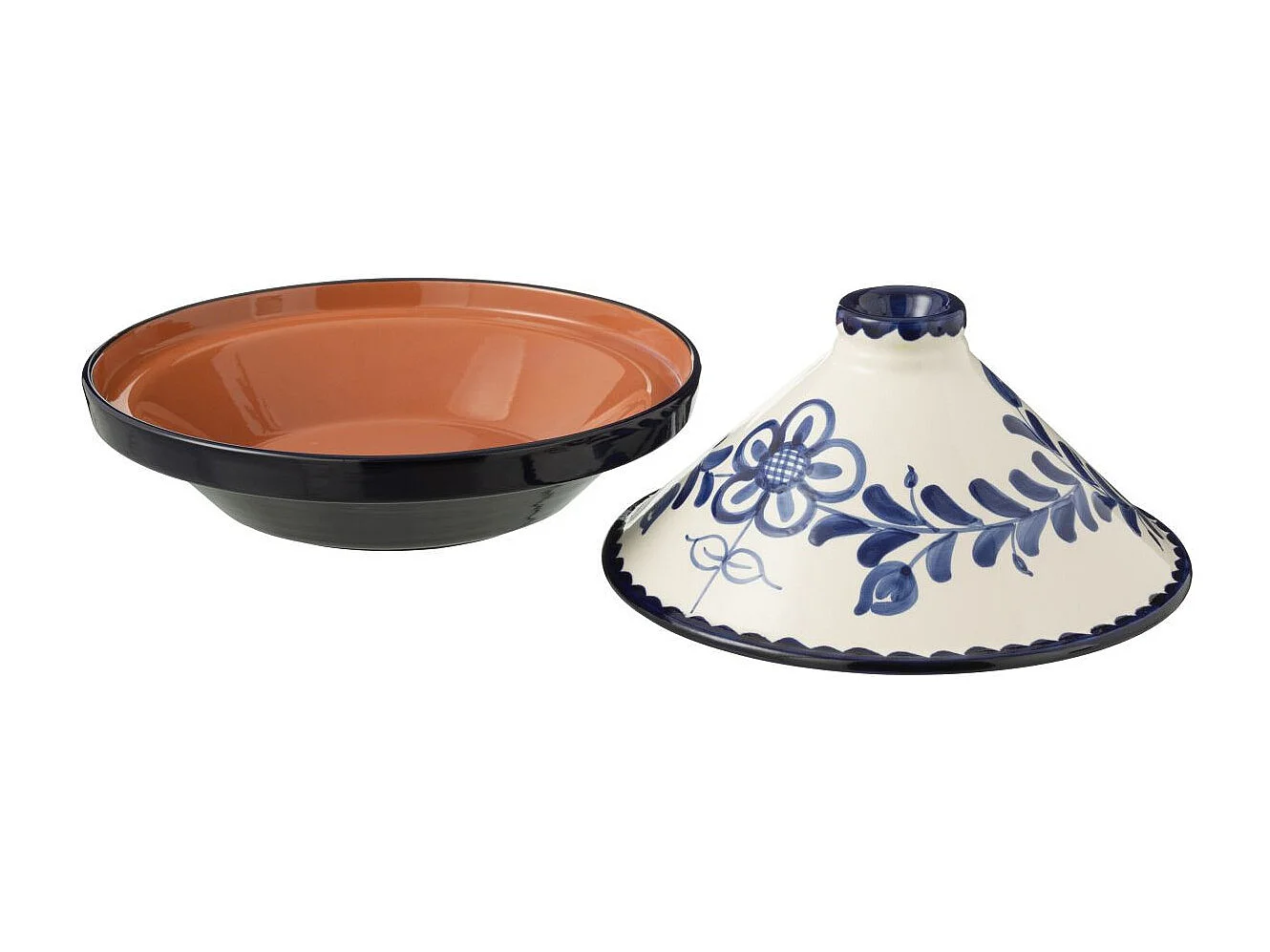 Plat à Tajine en Céramique "Granada" 28cm Bleu Cobalt
