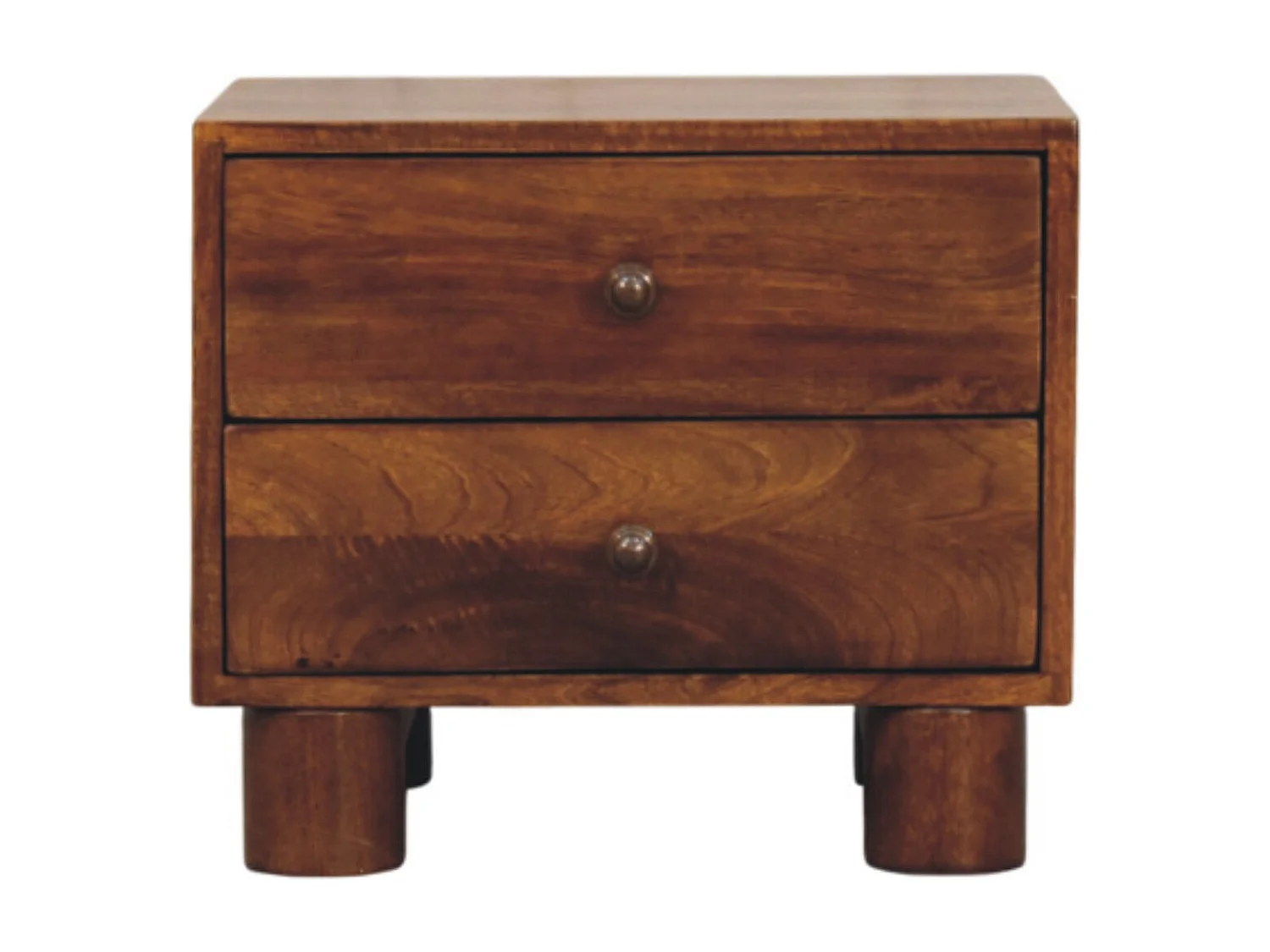 Artisan Furniture Tula Nachttisch mit 2 Schubladen aus Kastanienholz