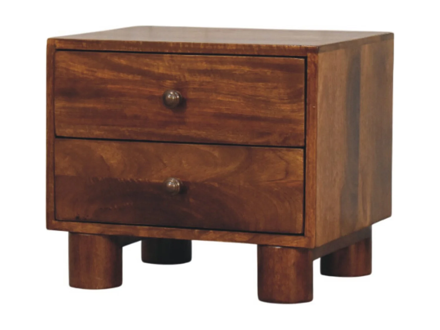 Artisan Furniture Tula Nachttisch mit 2 Schubladen aus Kastanienholz