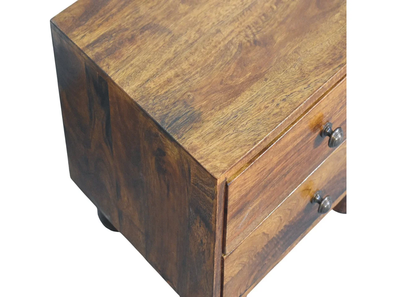 Artisan Furniture Tula Nachttisch mit 2 Schubladen aus Kastanienholz