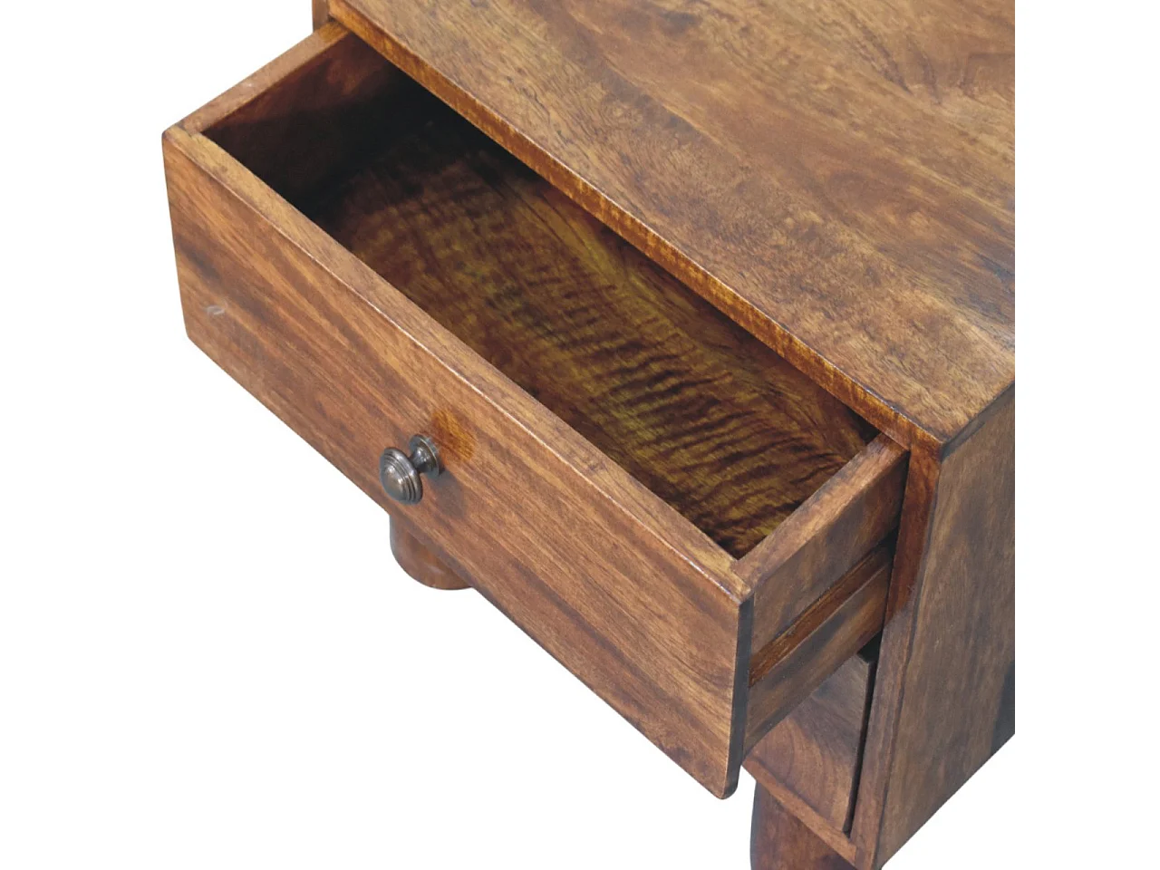 Artisan Furniture Tula Nachttisch mit 2 Schubladen aus Kastanienholz