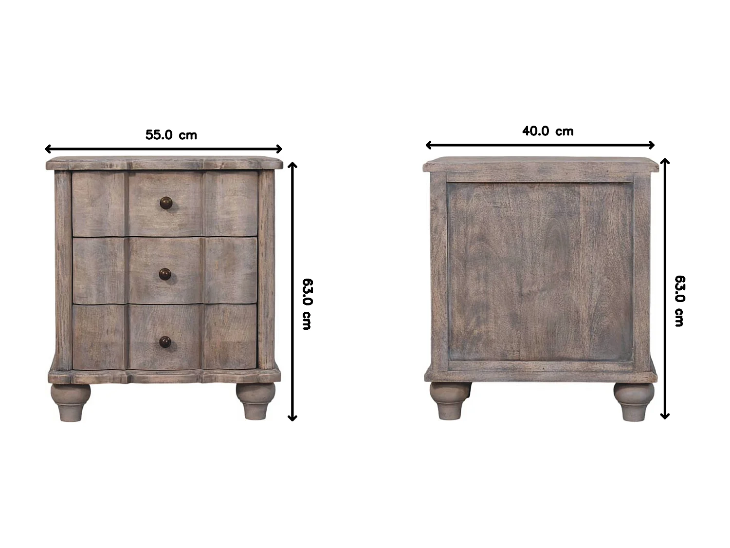 Artisan Furniture Beunumont Table de chevet incurvée