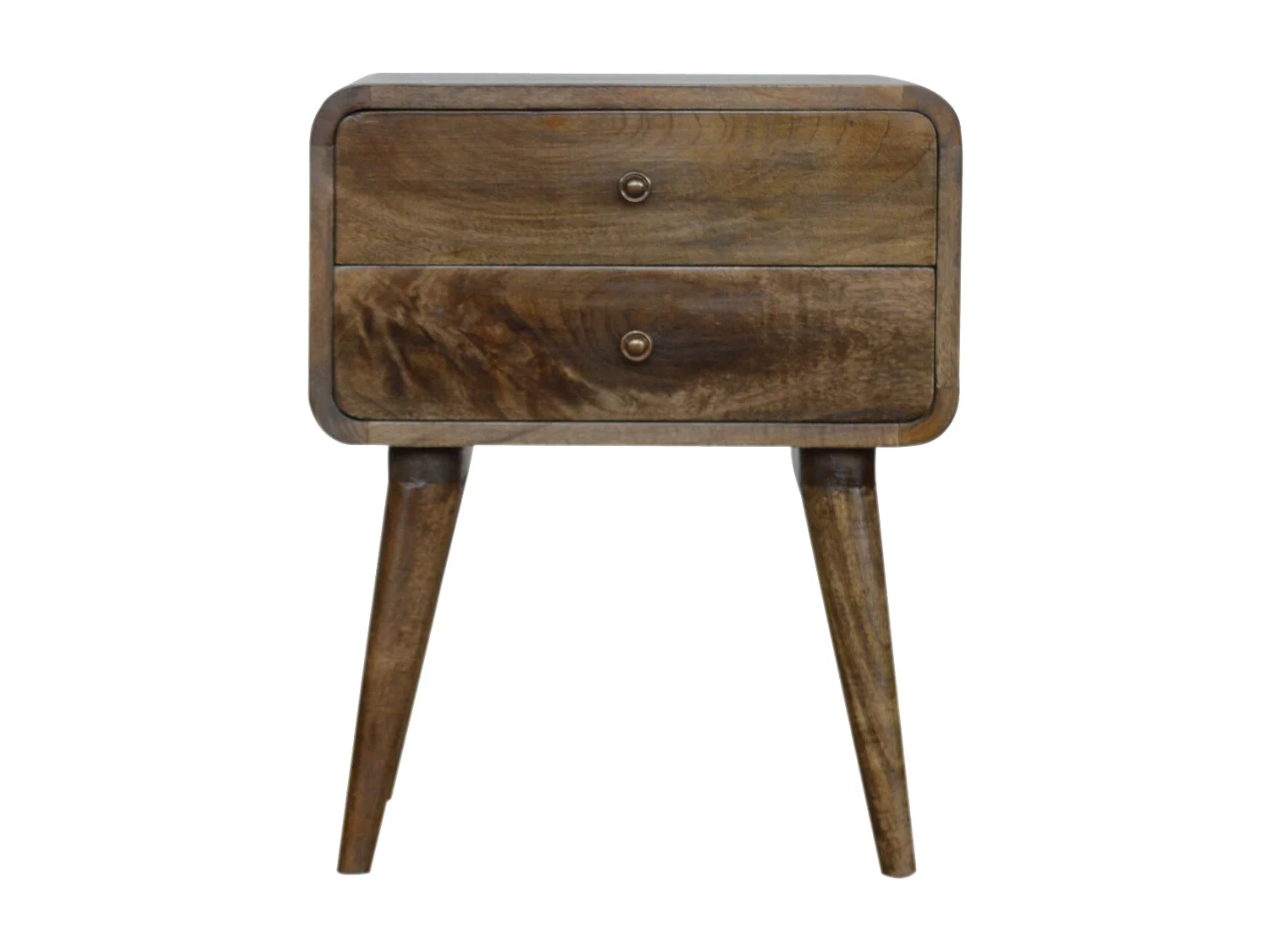 Artisan Furniture Table de chevet incurvée classique gris délavé