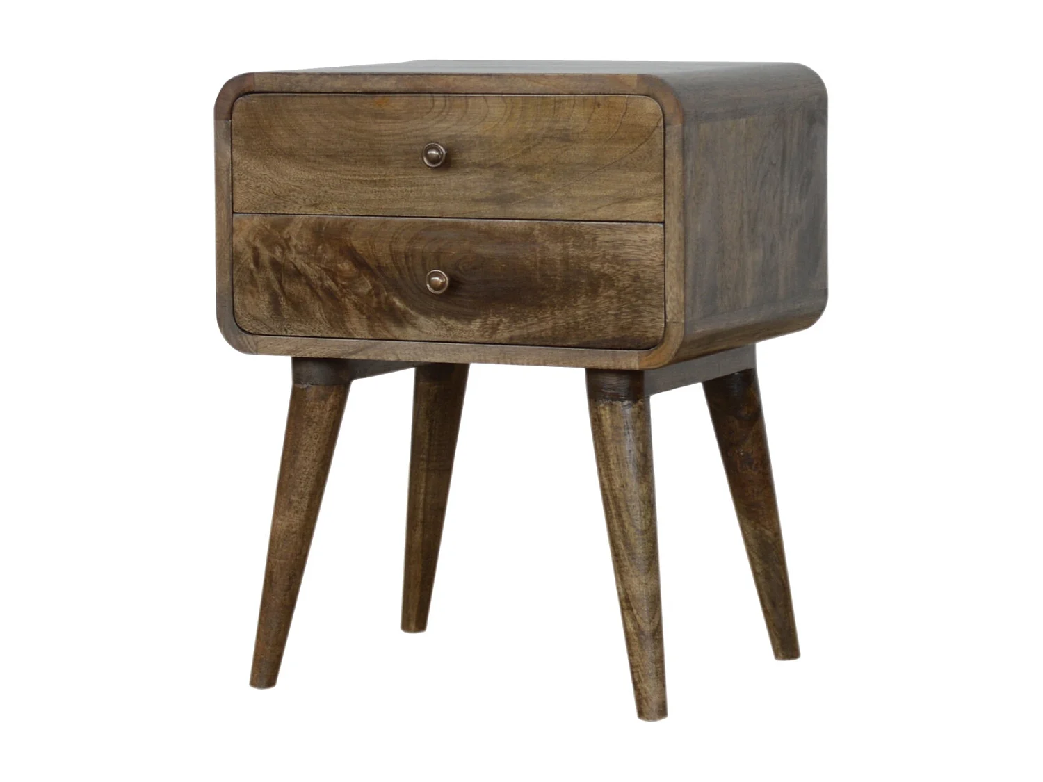 Artisan Furniture Table de chevet incurvée classique gris délavé