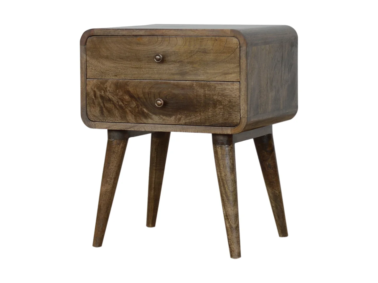 Artisan Furniture Table de chevet incurvée classique gris délavé