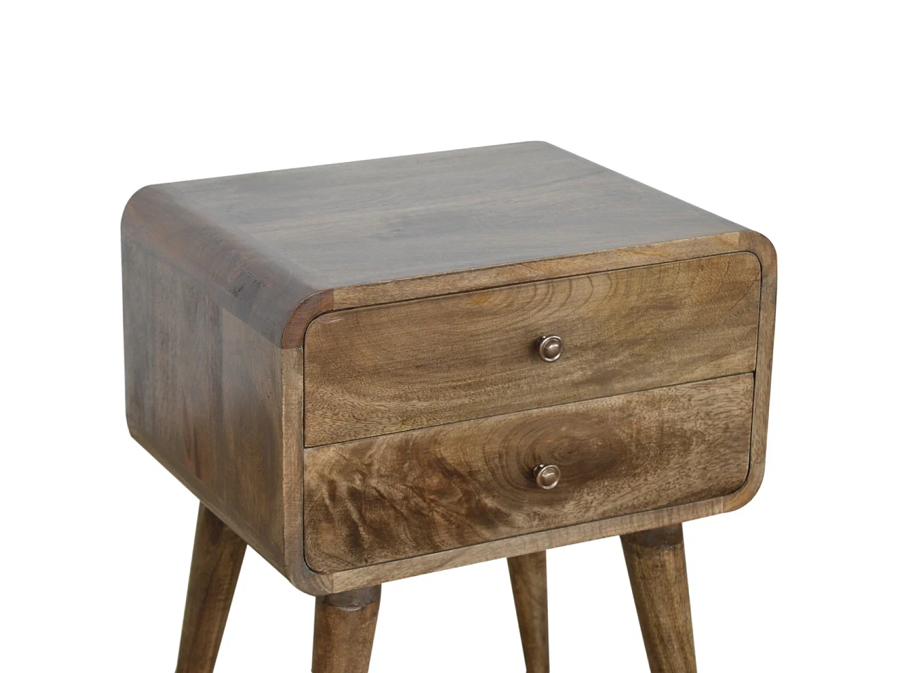 Artisan Furniture Table de chevet incurvée classique gris délavé