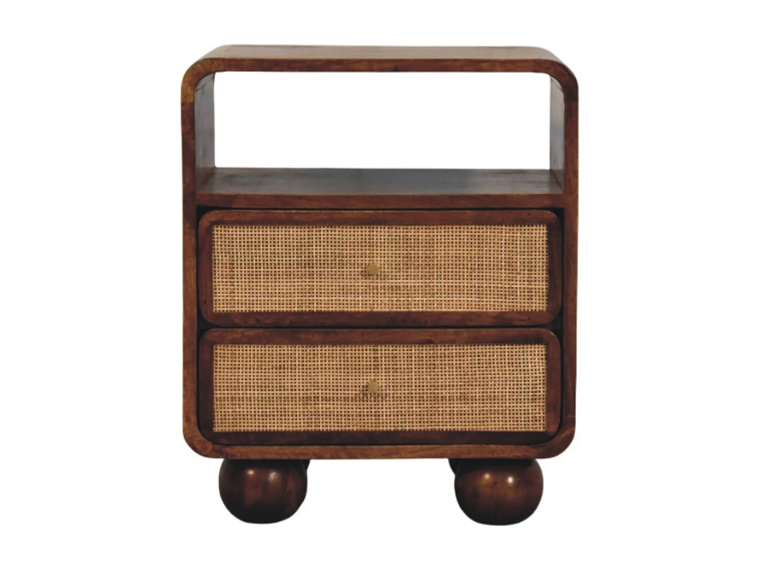 Artisan Furniture Larissa Nachttisch mit 2 Schubladen aus Kastanienholz