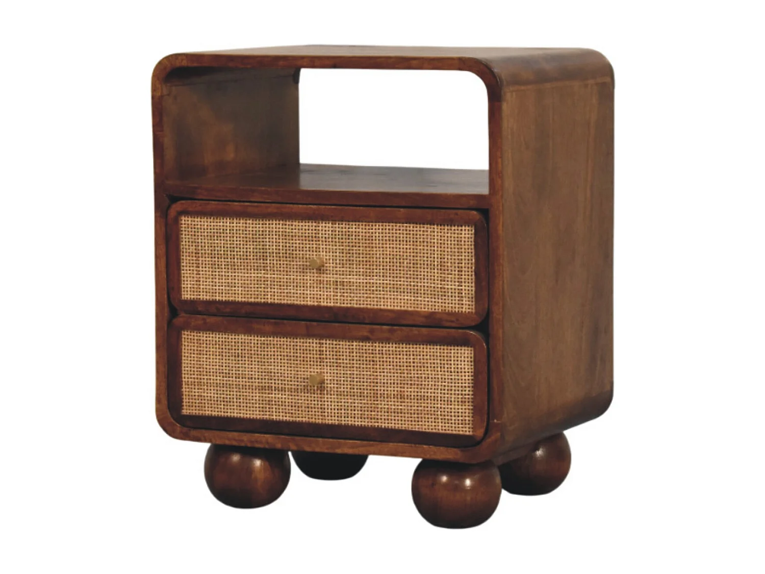 Artisan Furniture Larissa Nachttisch mit 2 Schubladen aus Kastanienholz