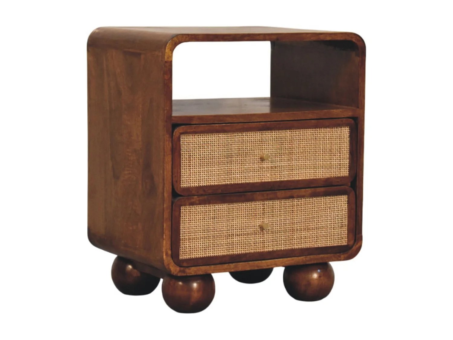 Artisan Furniture Larissa Nachttisch mit 2 Schubladen aus Kastanienholz