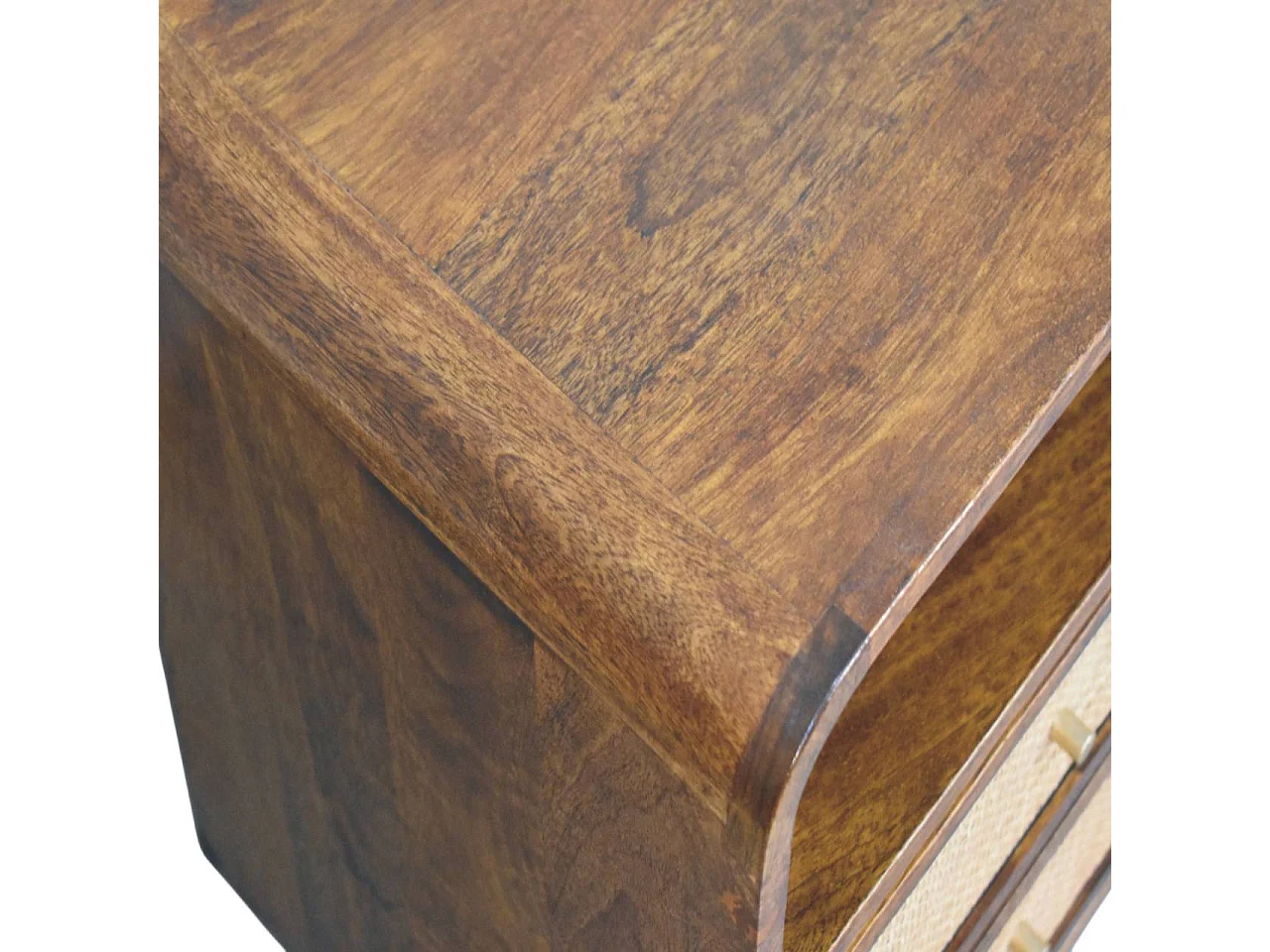 Artisan Furniture Larissa Nachttisch mit 2 Schubladen aus Kastanienholz