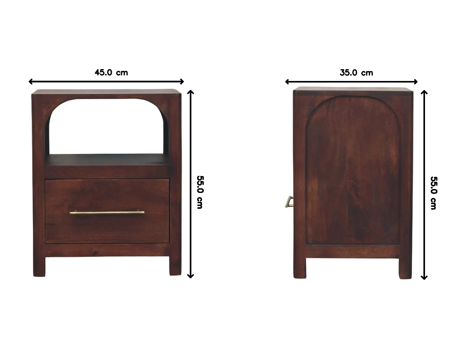 Artisan Furniture Arched Nachttisch Edge mit 1 Schublade