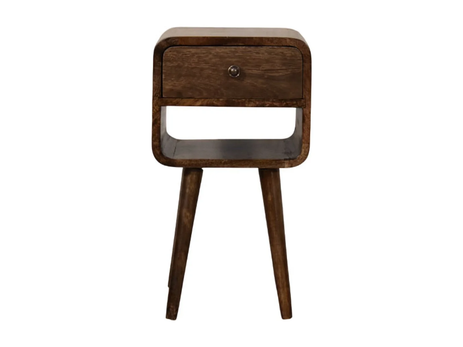 Artisan Furniture Table de chevet à étagère ouverte arrondie