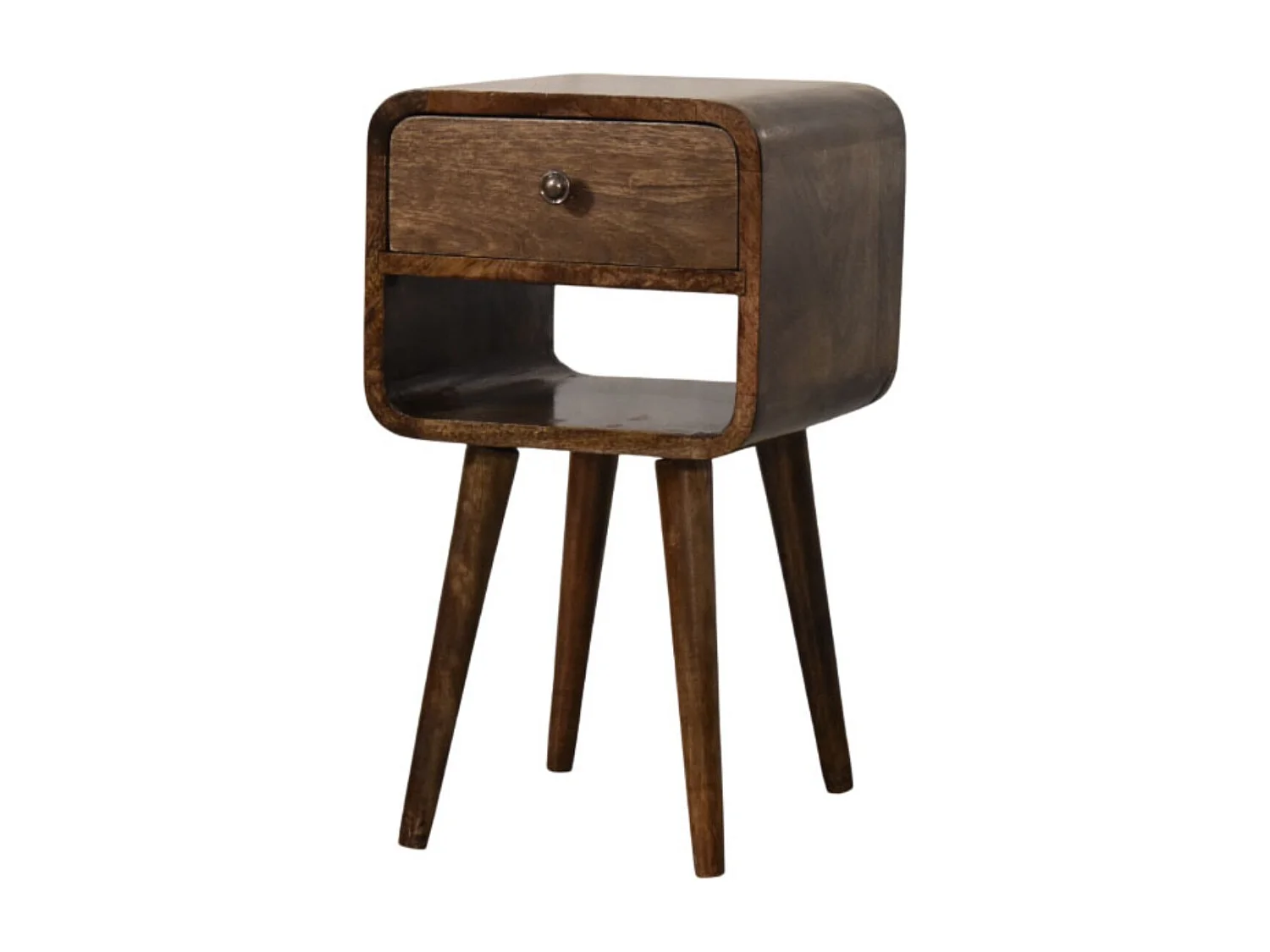 Artisan Furniture Table de chevet à étagère ouverte arrondie