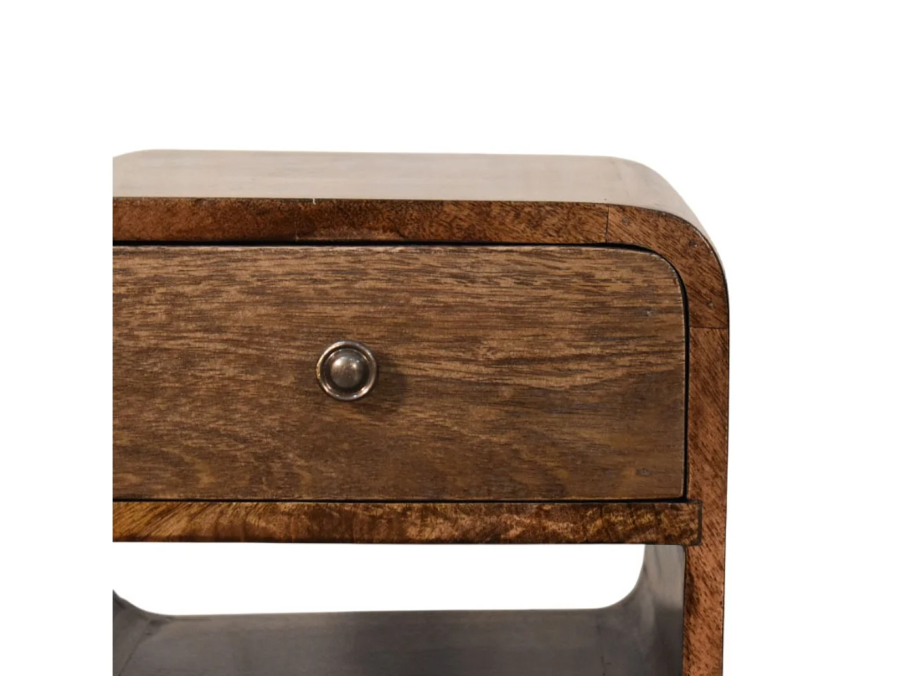 Artisan Furniture Table de chevet à étagère ouverte arrondie