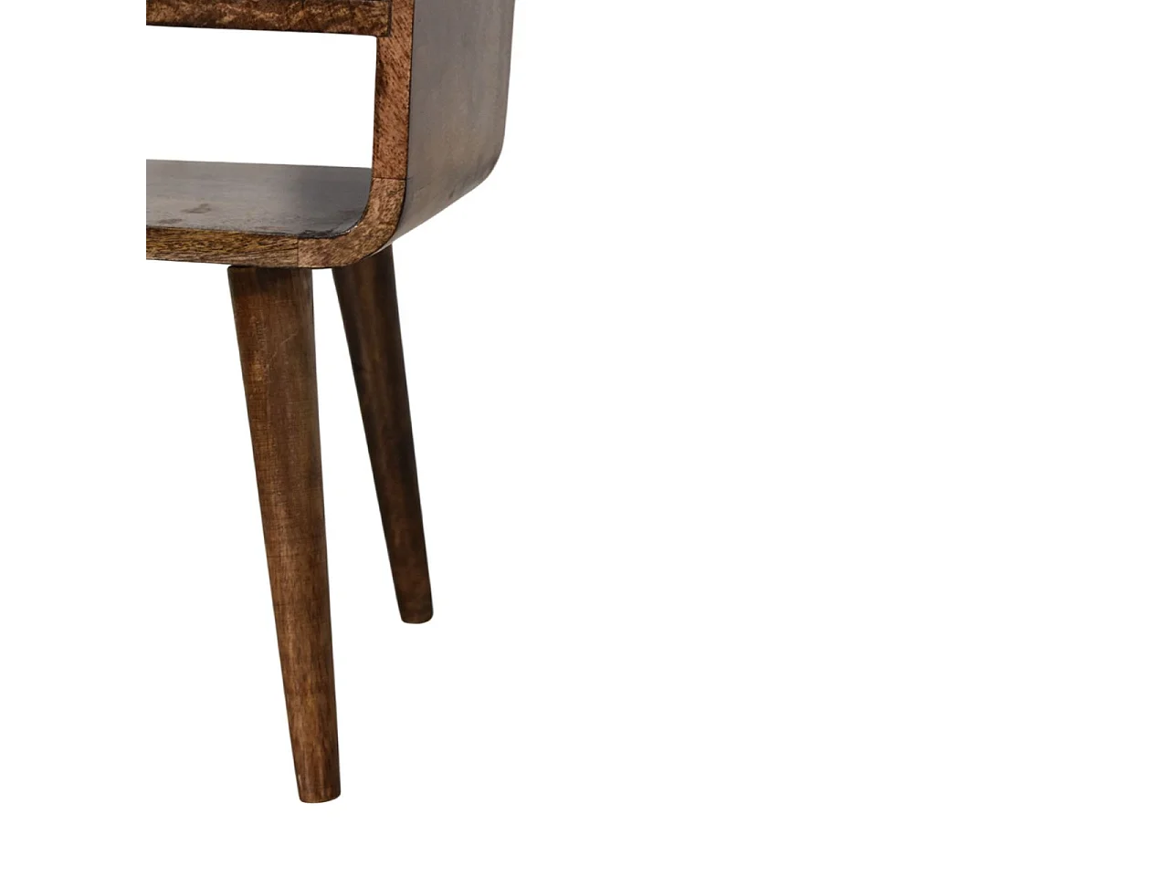 Artisan Furniture Table de chevet à étagère ouverte arrondie