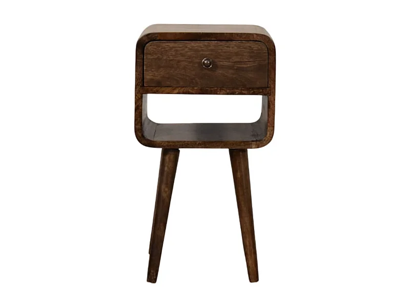 Artisan Furniture Table de chevet à étagère ouverte arrondie