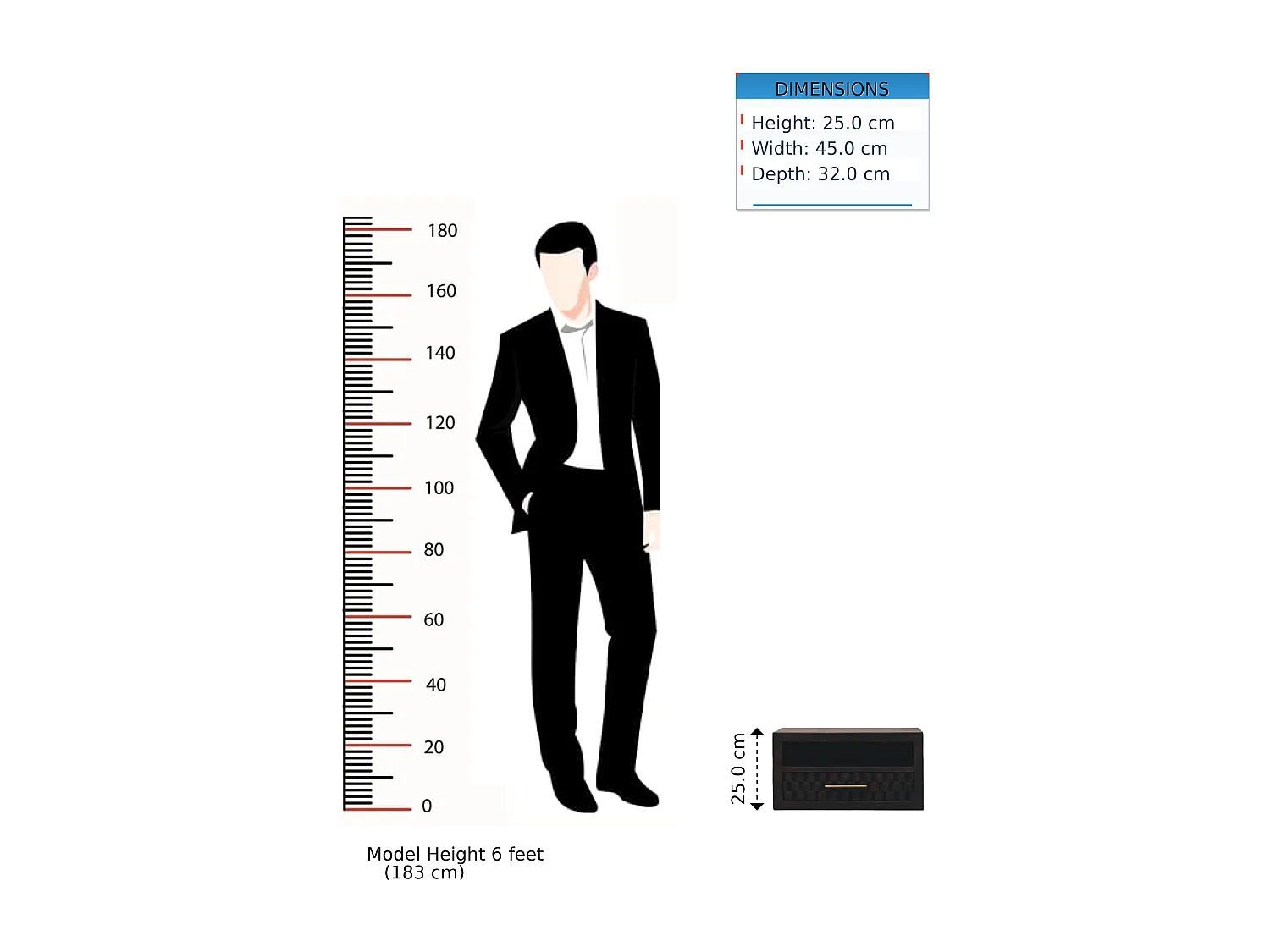 Artisan Furniture Arno Table de chevet murale