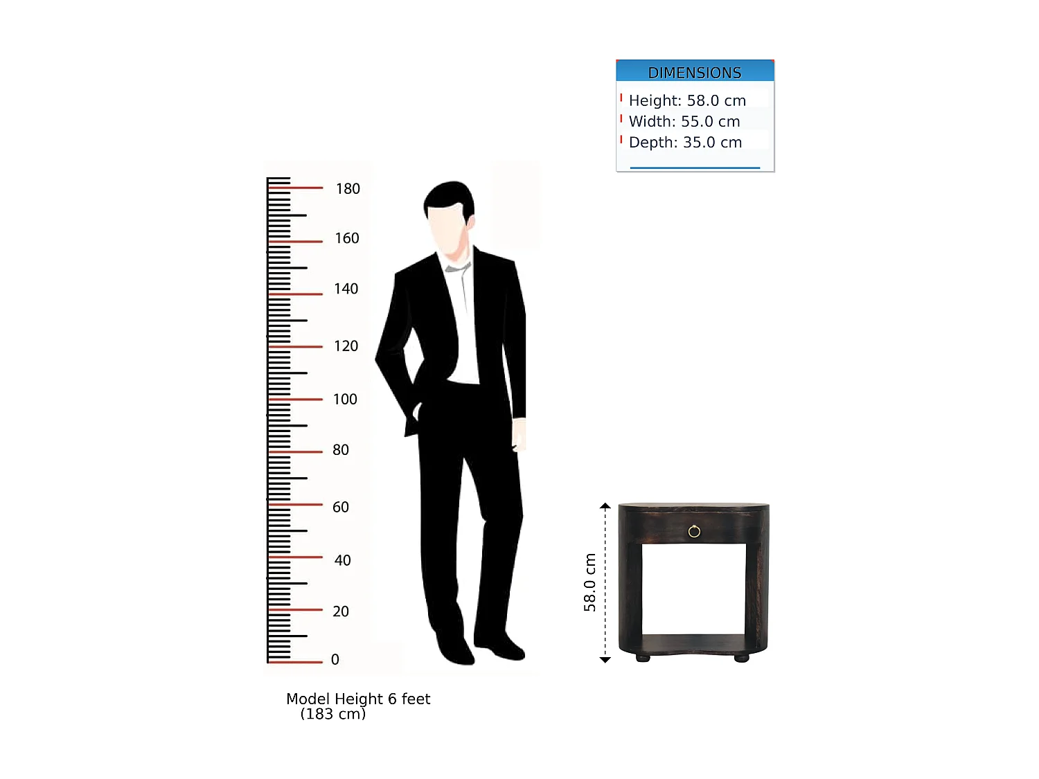 Artisan Furniture Regency Table de chevet en châtaignier