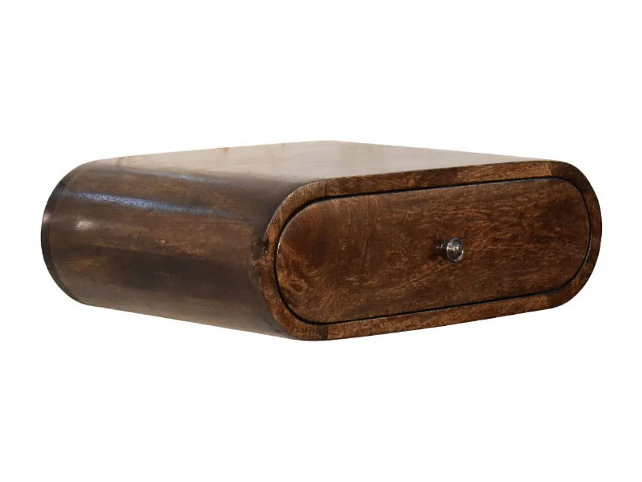 Artisan Furniture Table de chevet arrondie à fixation murale, couleur gris classique