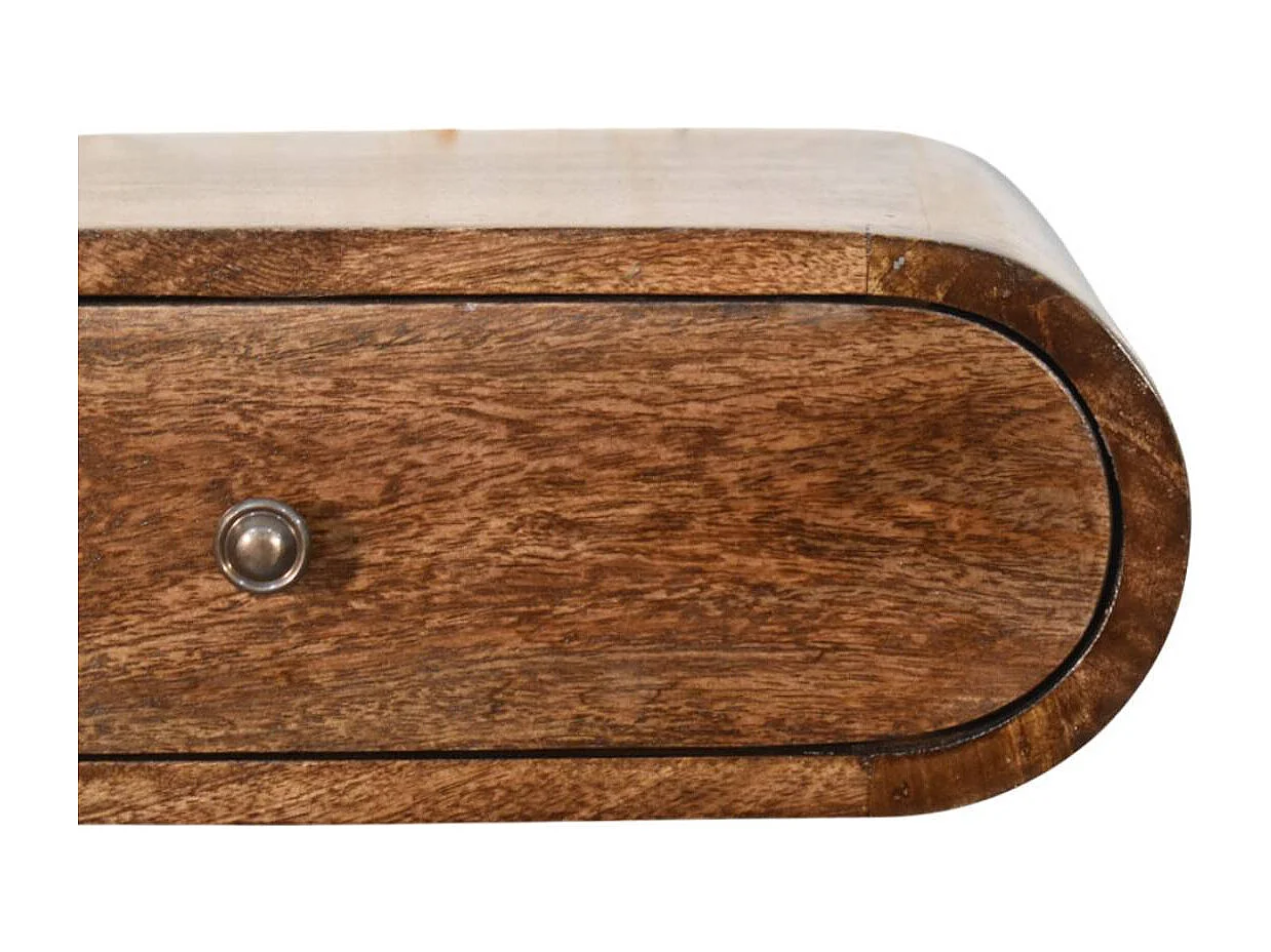 Artisan Furniture Table de chevet arrondie à fixation murale, couleur gris classique