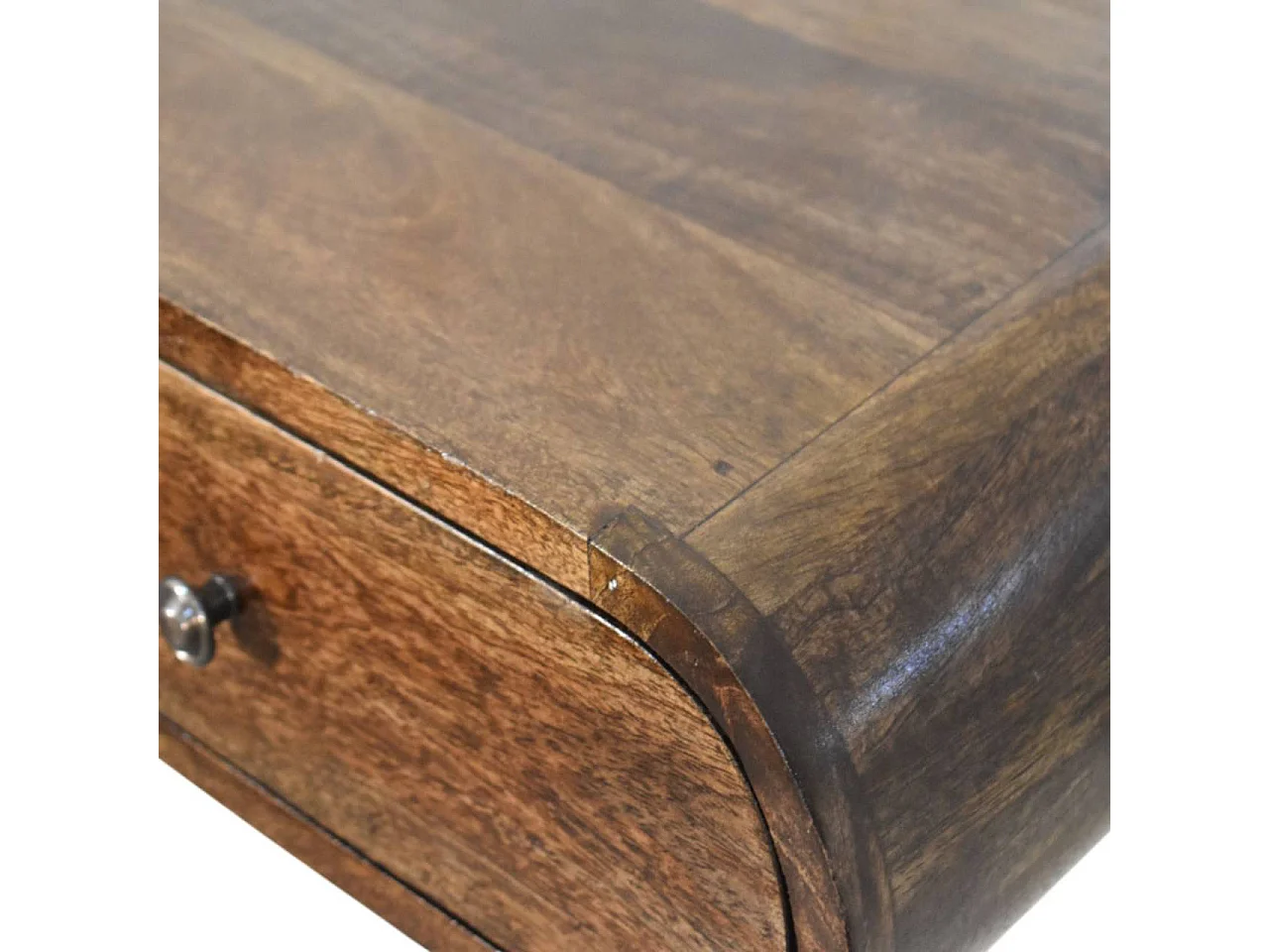 Artisan Furniture Table de chevet arrondie à fixation murale, couleur gris classique