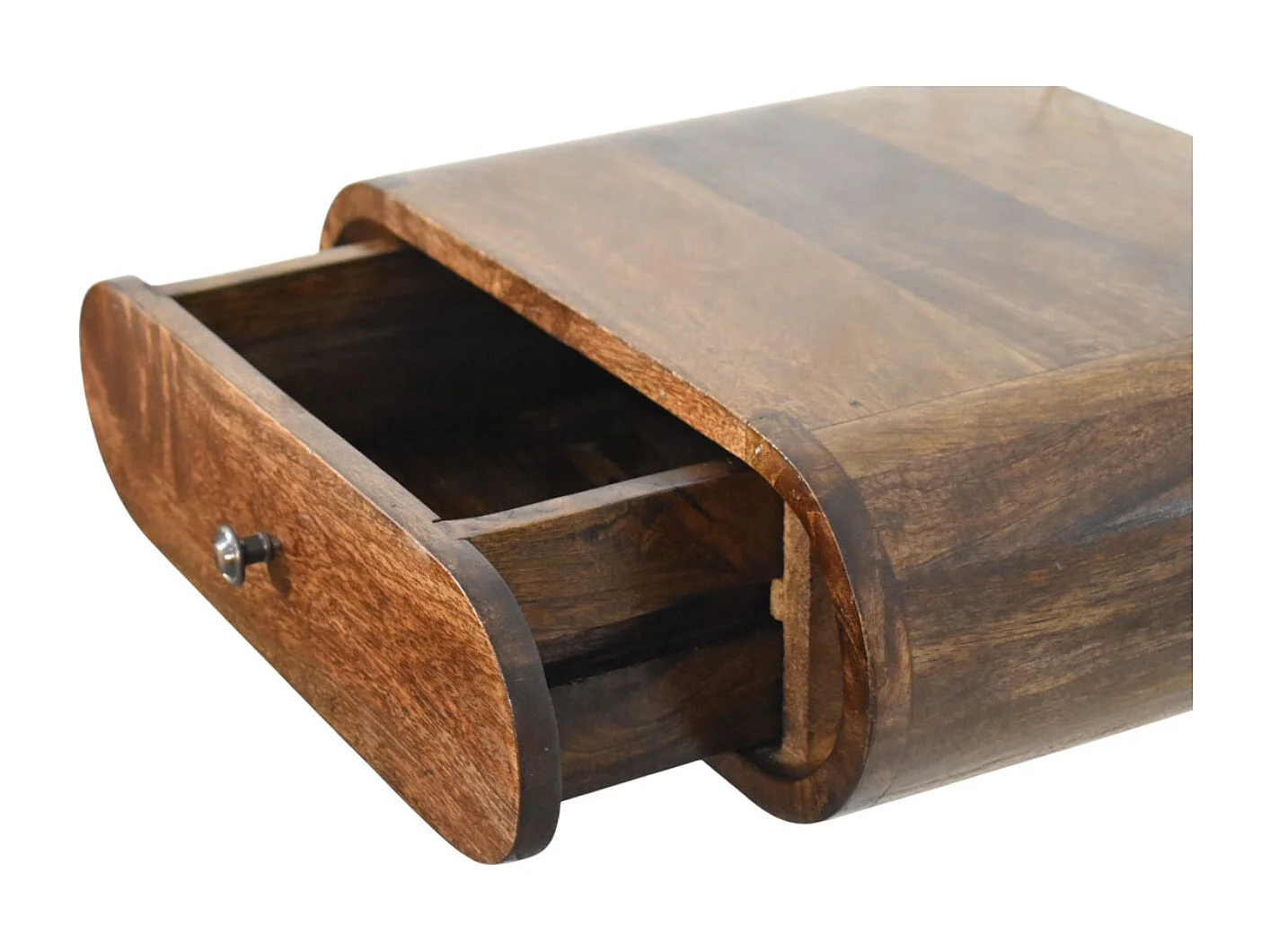 Artisan Furniture Table de chevet arrondie à fixation murale, couleur gris classique