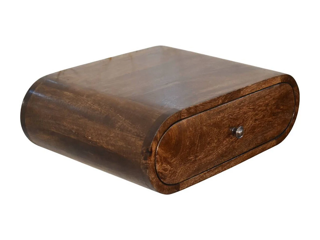 Artisan Furniture Table de chevet arrondie à fixation murale, couleur gris classique