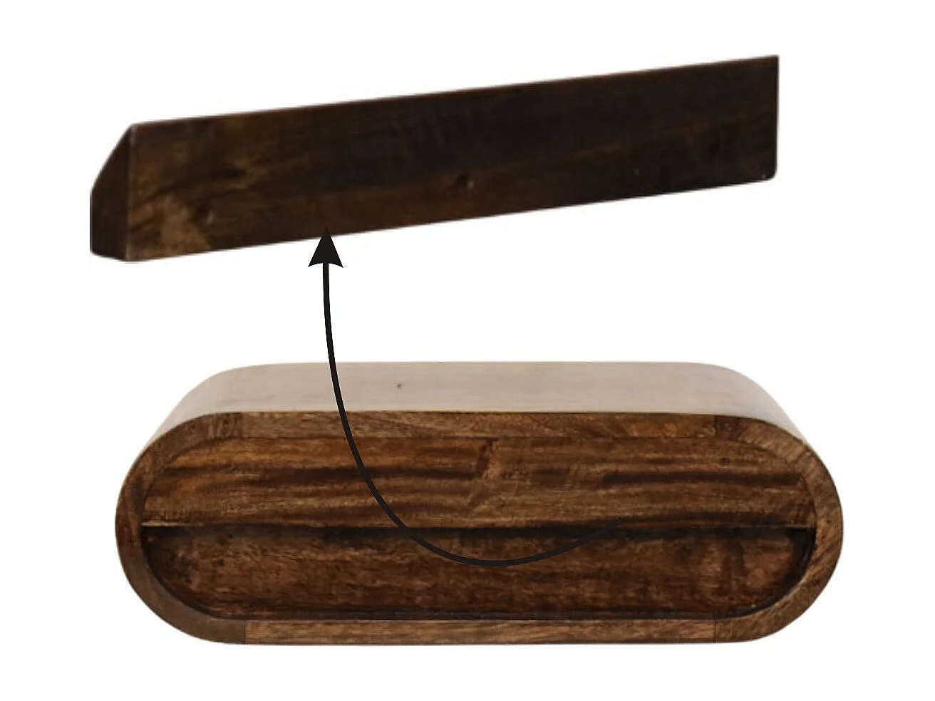 Artisan Furniture Table de chevet arrondie à fixation murale, couleur gris classique