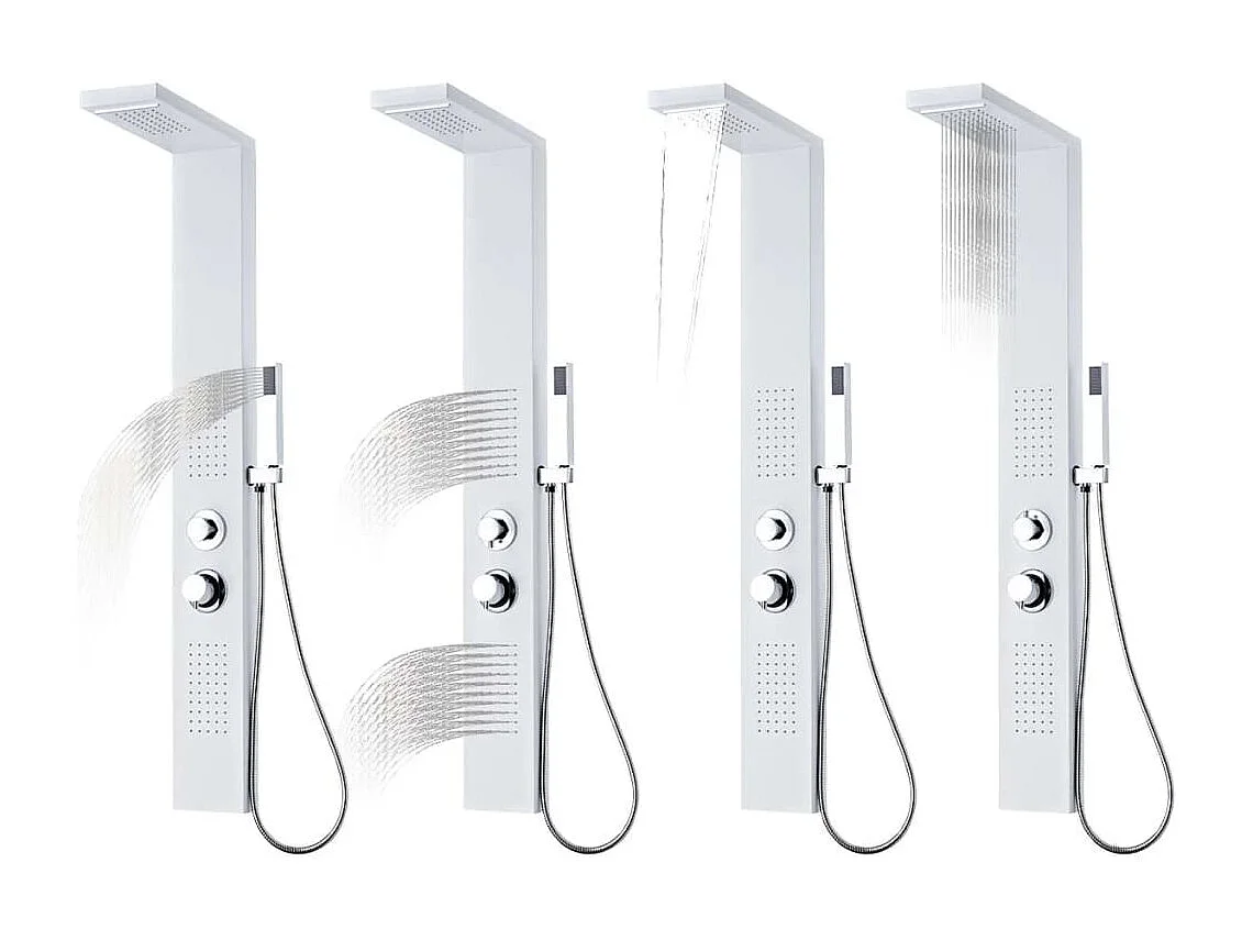 Système panneau douche aluminium aluminium blanche 15 x 47 x 130 cm 02_0003118