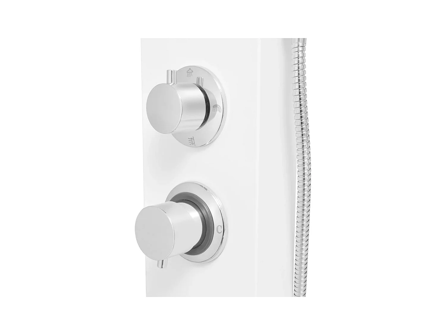 Système panneau douche aluminium aluminium blanche 15 x 47 x 130 cm 02_0003118