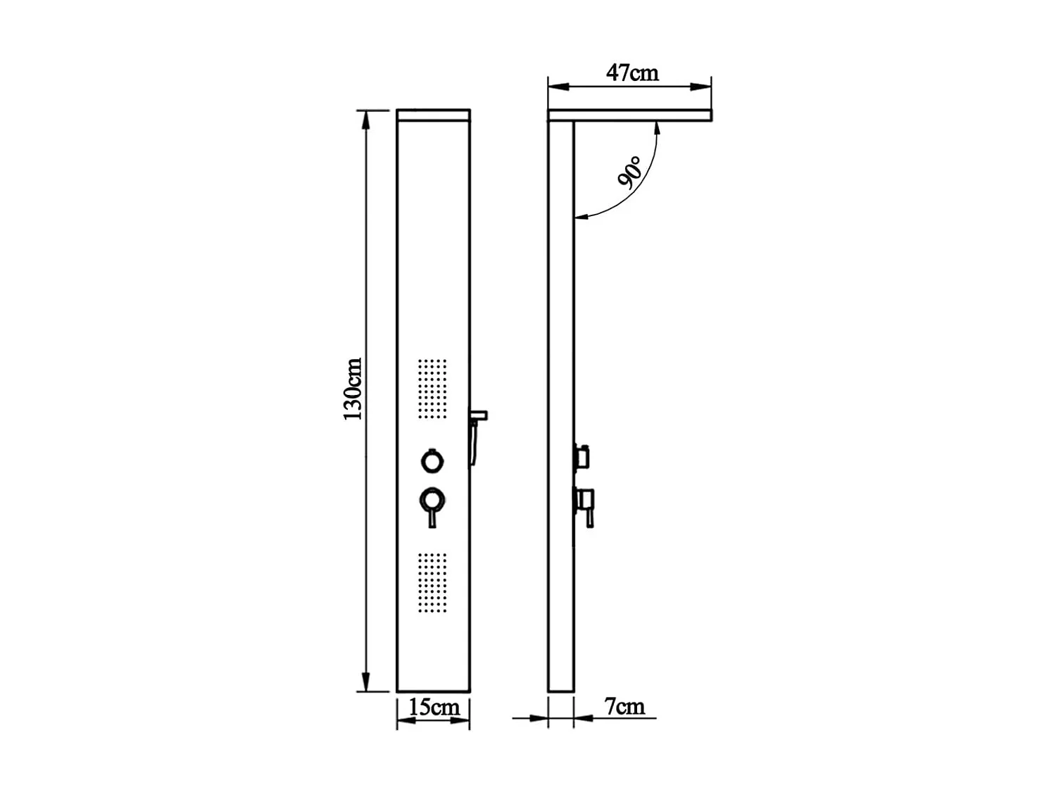 Sistema di pannelli doccia in alluminio opaco bagno WC bianco 02_0003118