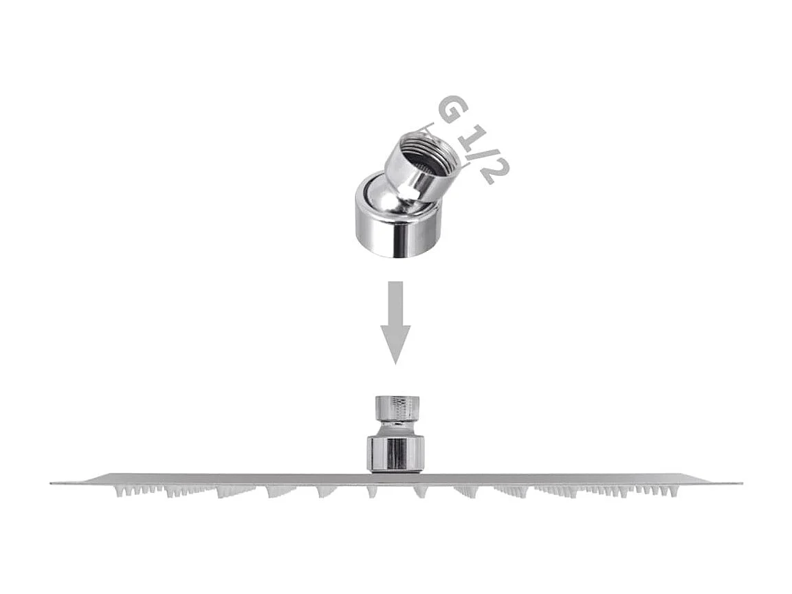 Soffione doccia rettangolare a immersione in acciaio inox 20 x 30 cm 02_0003095