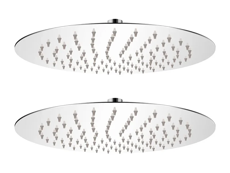 Conjunto de 2 chuveiros de imersão com diâmetro de 25 cm em aço inoxidável 02_0002100