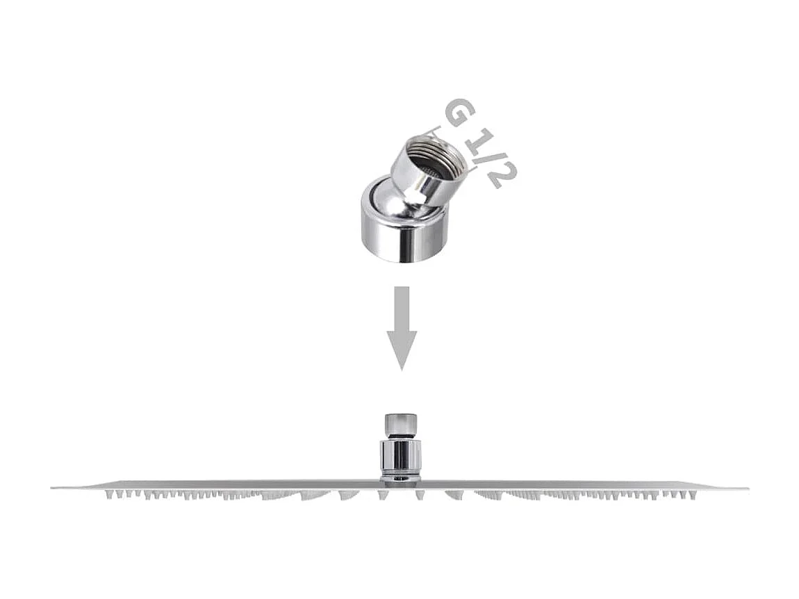 Soffione doccia rettangolare a immersione in acciaio inox 30 x 40 cm 02_0003096