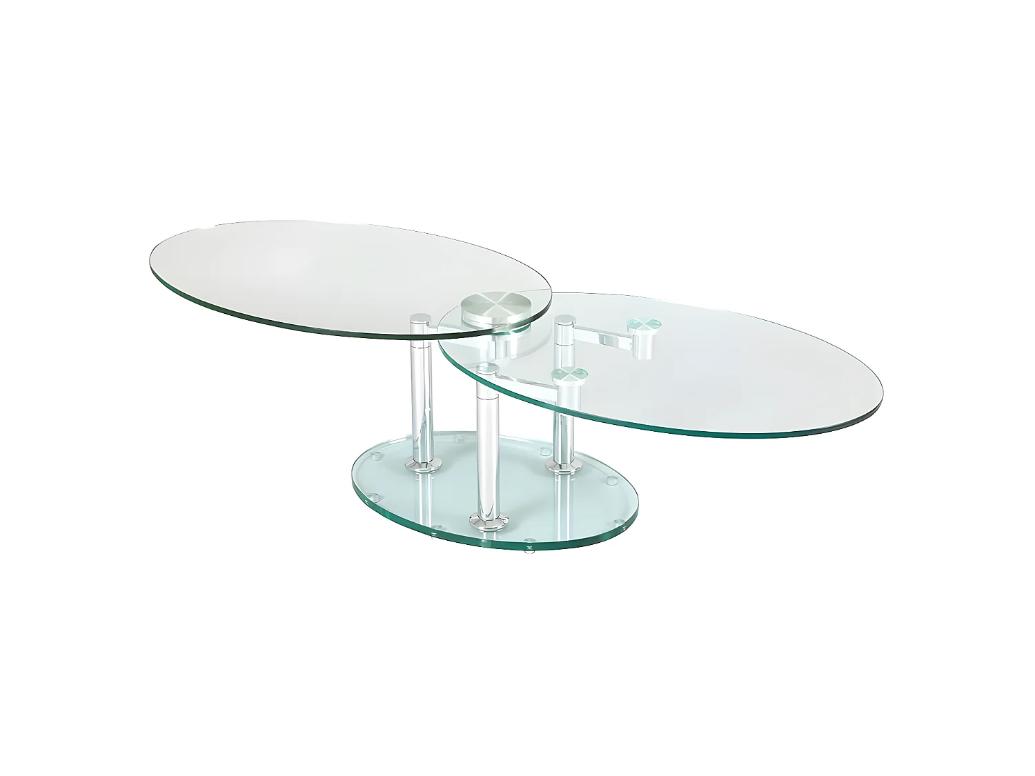 Table basse articulée Acier/Verre - GLASS n°7